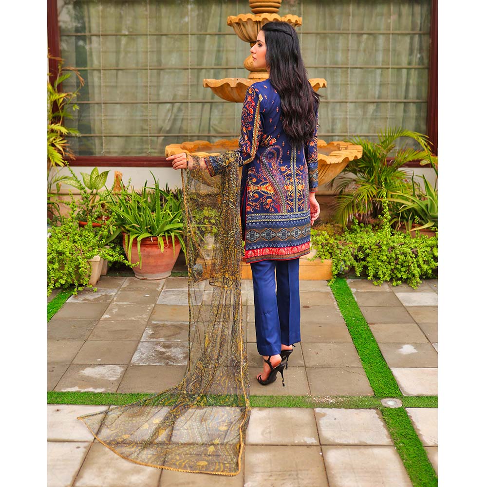 Malai Unstitched 3Pcs Suit V1 - NZ-04, Women, 3Pcs Shalwar Suit, Chase Value, Chase Value