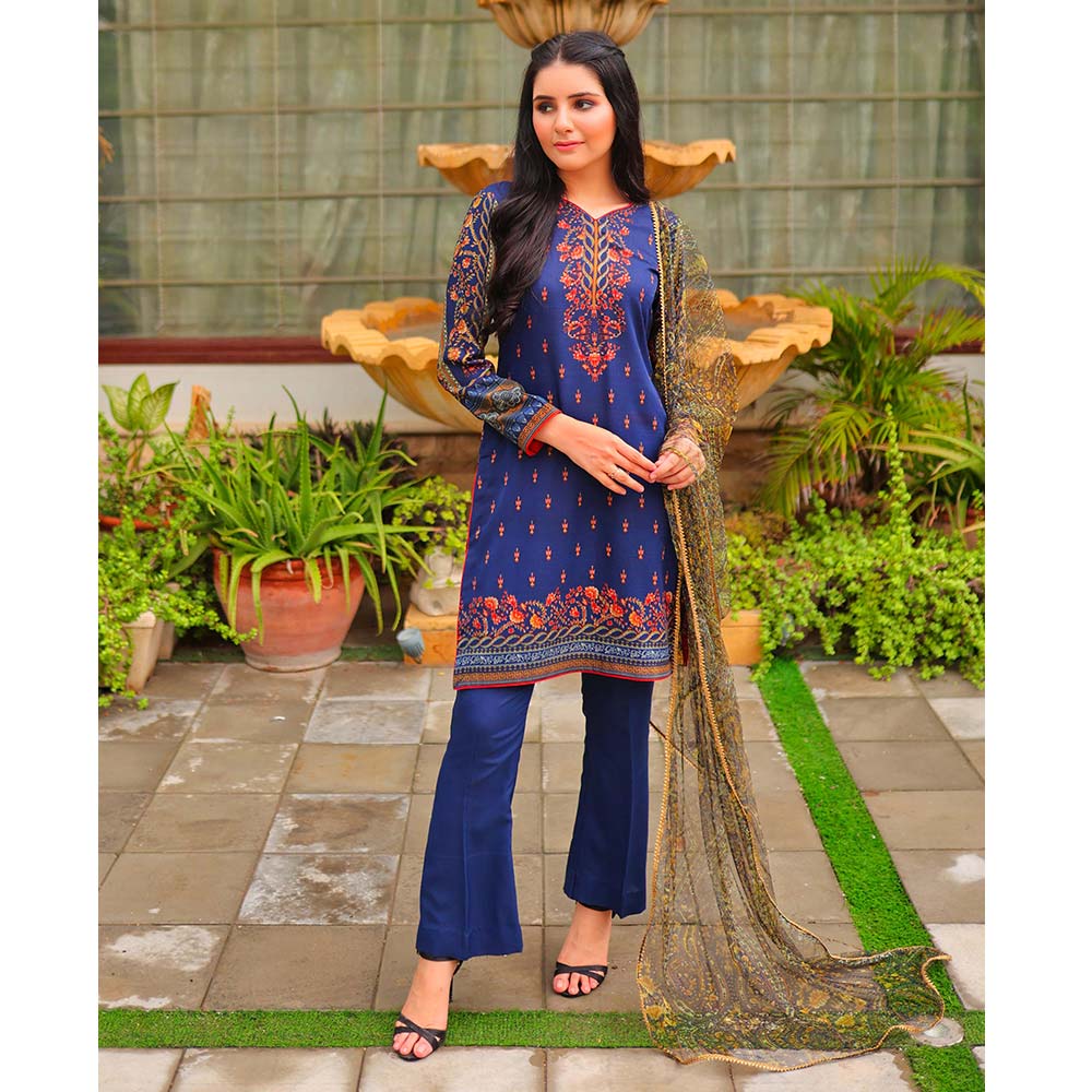 Malai Unstitched 3Pcs Suit V1 - NZ-04, Women, 3Pcs Shalwar Suit, Chase Value, Chase Value