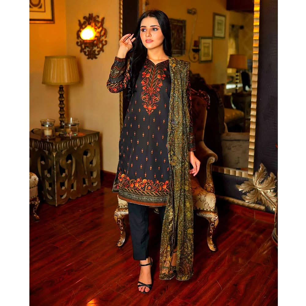Malai Unstitched 3Pcs Suit V1 - NZ-07, Women, 3Pcs Shalwar Suit, Chase Value, Chase Value