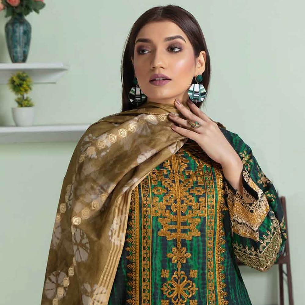 Marwa Linen Embroidered Unstitched 3Pcs Suit - 5663, Women, 3Pcs Shalwar Suit, Rashid Textile, Chase Value