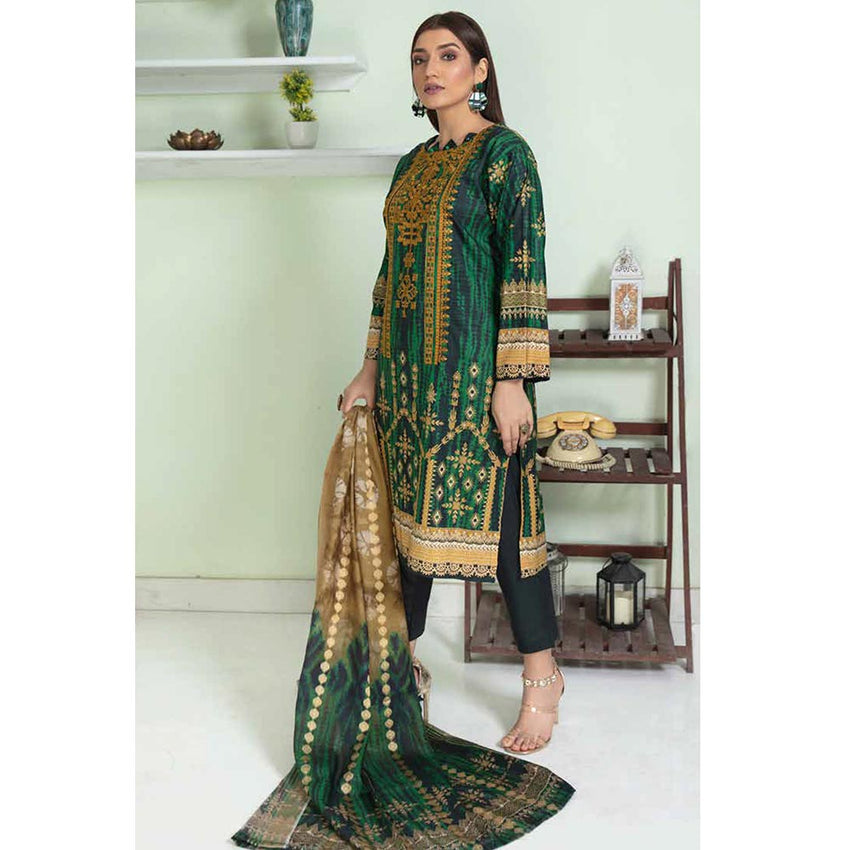 Marwa Linen Embroidered Unstitched 3Pcs Suit - 5663, Women, 3Pcs Shalwar Suit, Rashid Textile, Chase Value