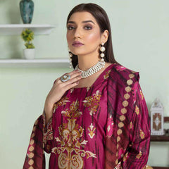 Marwa Linen Embroidered Unstitched 3Pcs Suit - 5664, Women, 3Pcs Shalwar Suit, Rashid Textile, Chase Value