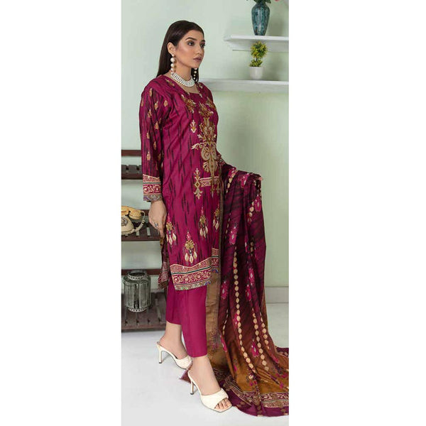 Marwa Linen Embroidered Unstitched 3Pcs Suit - 5664, Women, 3Pcs Shalwar Suit, Rashid Textile, Chase Value