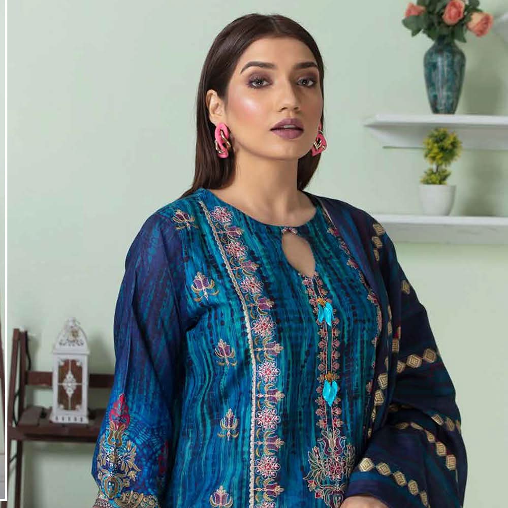 Marwa Linen Embroidered Unstitched 3Pcs Suit - 5666, Women, 3Pcs Shalwar Suit, Rashid Textile, Chase Value