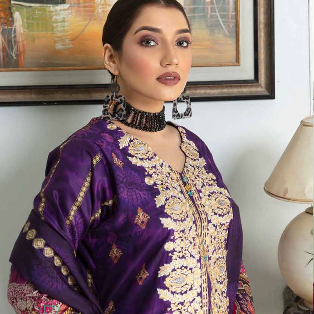 Marwa Linen Embroidered Unstitched 3Pcs Suit - 5667, Women, 3Pcs Shalwar Suit, Rashid Textile, Chase Value