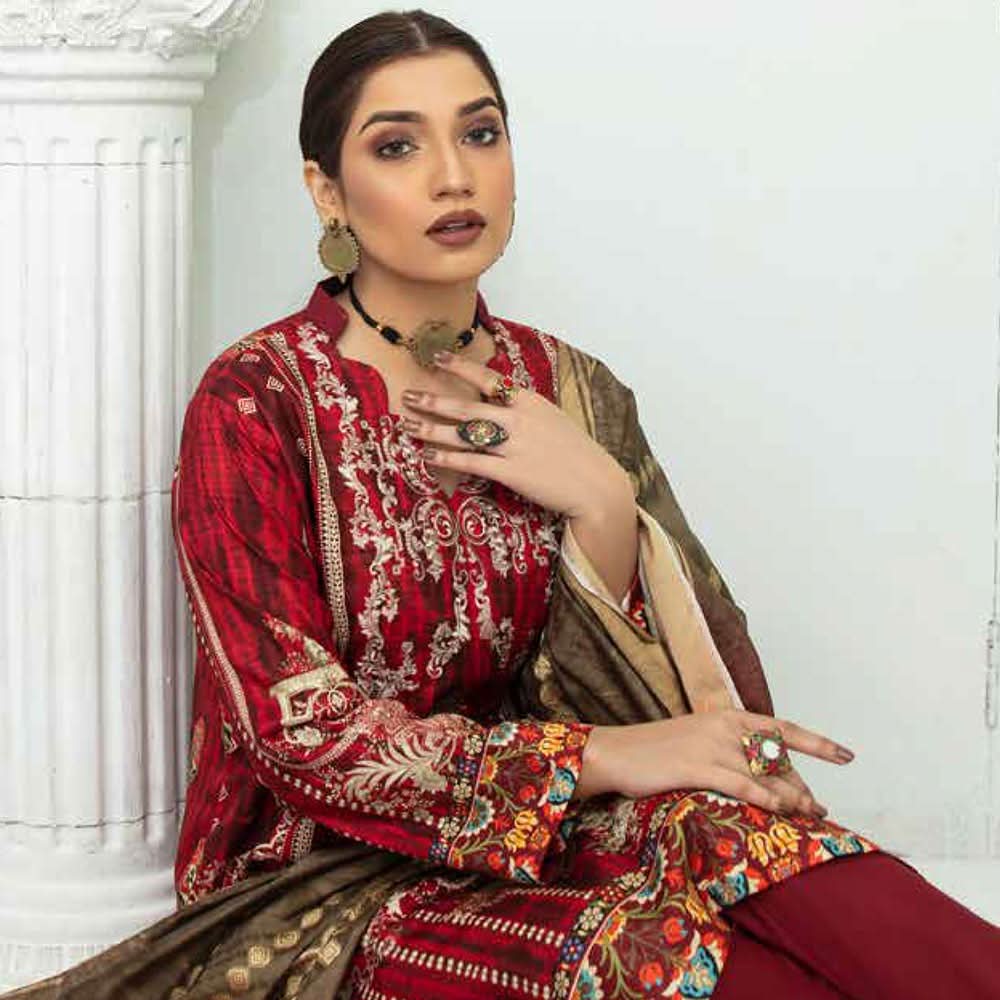 Marwa Linen Embroidered Unstitched 3Pcs Suit - 5669, Women, 3Pcs Shalwar Suit, Rashid Textile, Chase Value