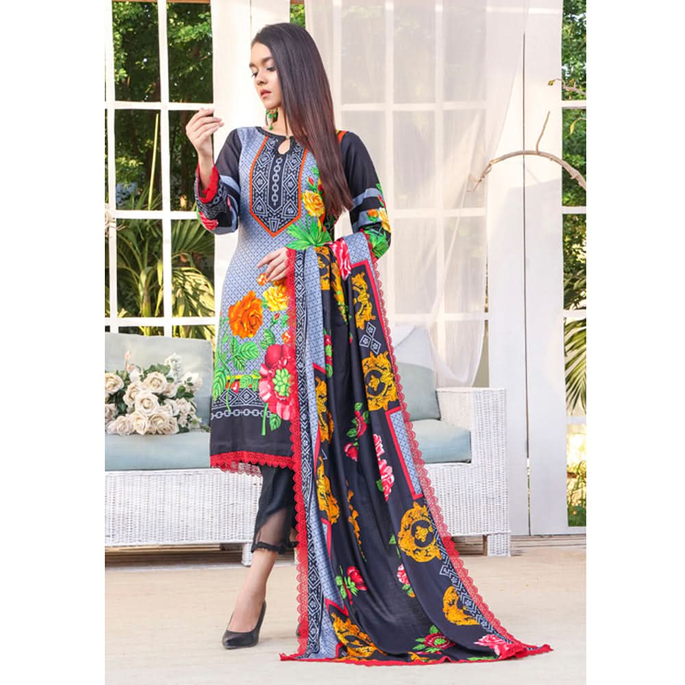 Erum Misha Linen Unstitched 3Pcs Suit V1 - 1, Women, 3Pcs Shalwar Suit, Erum Misha, Chase Value