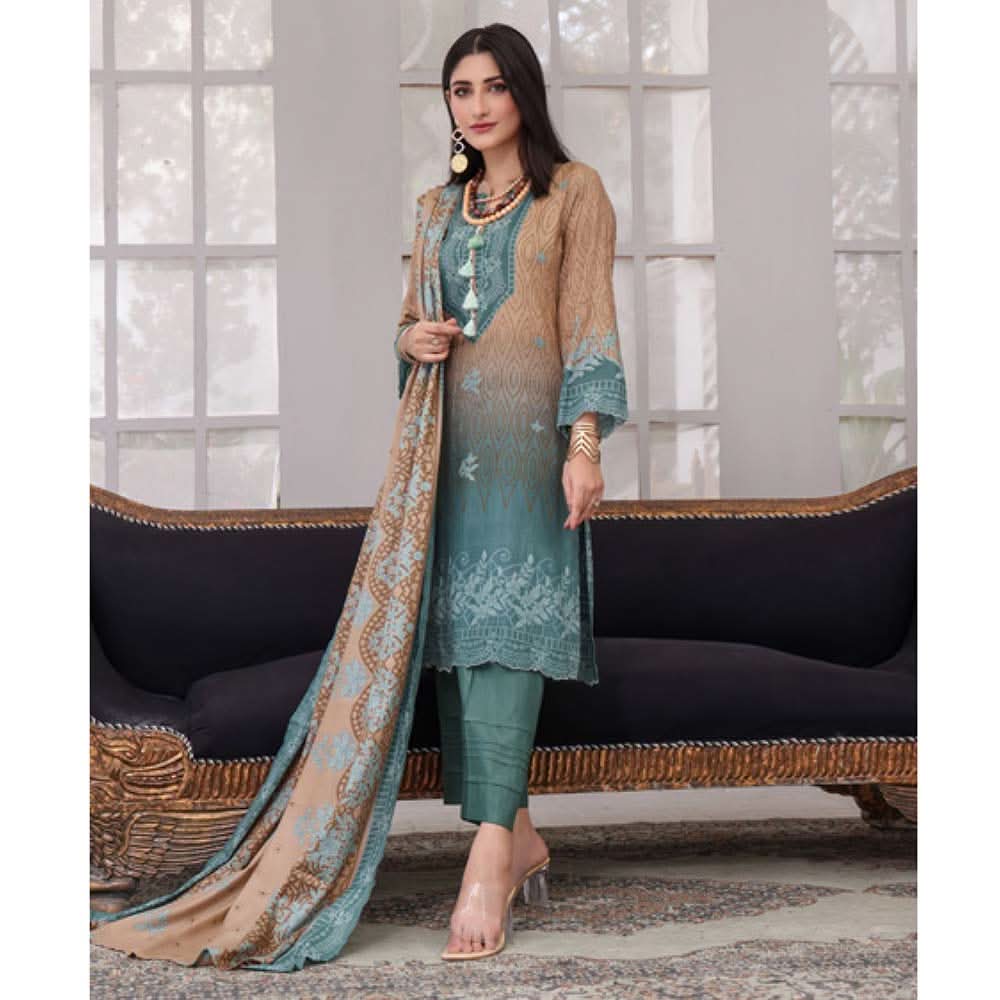 Erum Misha Linen Unstitched 3Pcs Suit V1 - 5, Women, 3Pcs Shalwar Suit, Erum Misha, Chase Value