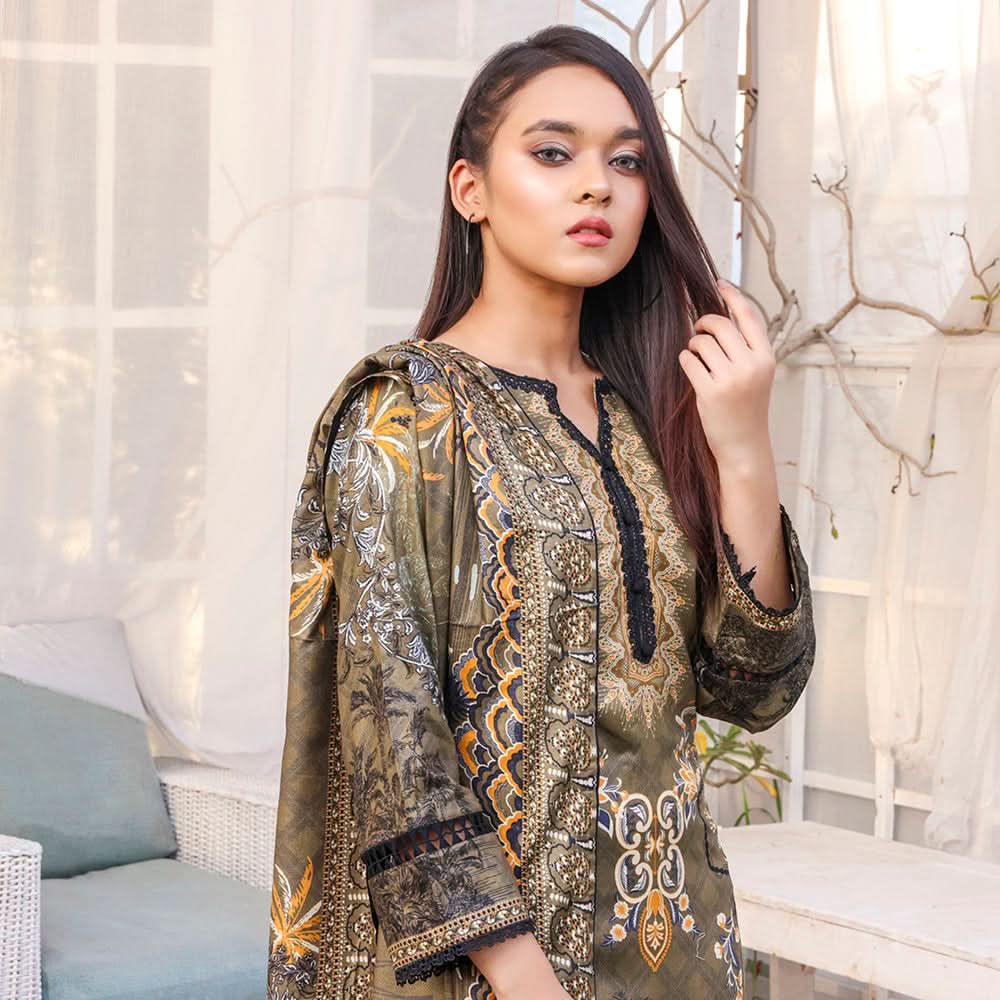 Erum Misha Linen Unstitched 3Pcs Suit V1 - 7, Women, 3Pcs Shalwar Suit, Erum Misha, Chase Value