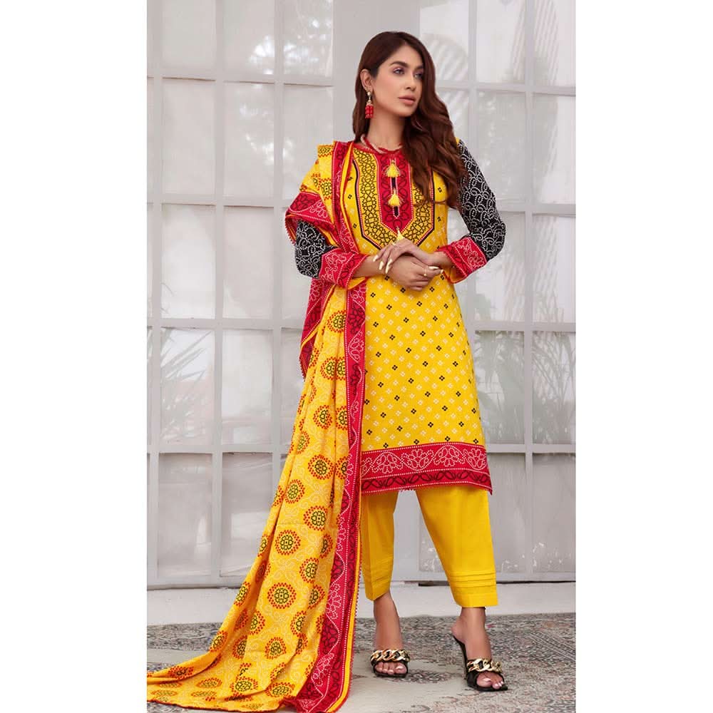 Erum Misha Cotton Unstitched 3Pcs Suit V1 - 9, Women, 3Pcs Shalwar Suit, Erum Misha, Chase Value