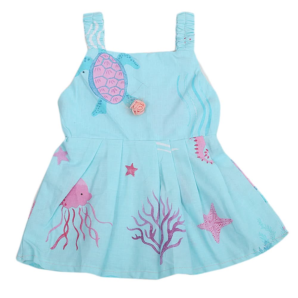 Newborn Girls Frock - Sea Green, Kids, NB Girls Frocks, Chase Value, Chase Value