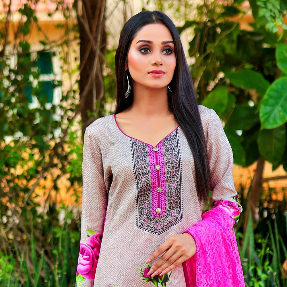 Sunaina Malai Unstitched 3Pcs Suit - 7, Women, 3Pcs Shalwar Suit, Chase Value, Chase Value