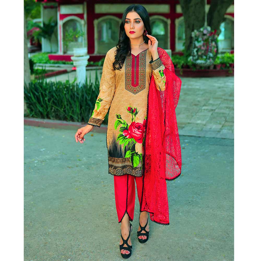 Sunaina Malai Unstitched 3Pcs Suit - 14, Women, 3Pcs Shalwar Suit, Chase Value, Chase Value