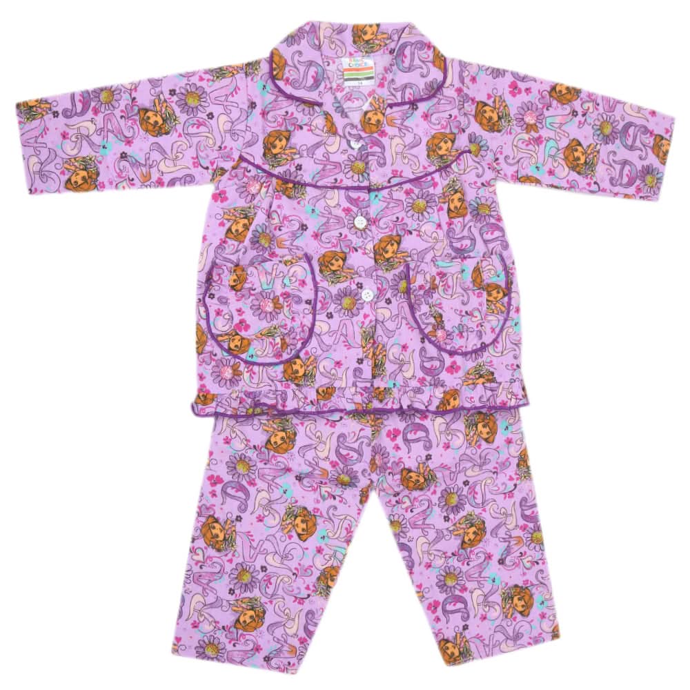 Girls Full Sleeves Night Suit - Purple, Kids, Girls Sets And Suits, Chase Value, Chase Value