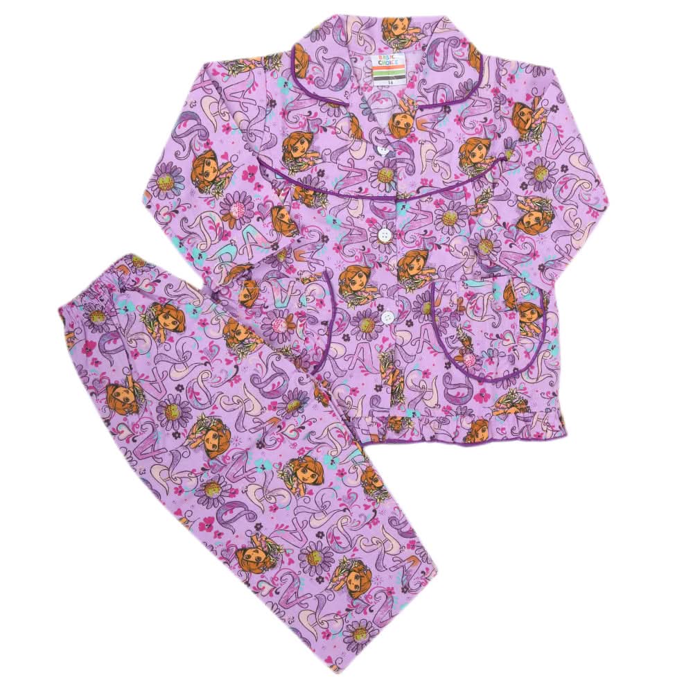 Girls Full Sleeves Night Suit - Purple, Kids, Girls Sets And Suits, Chase Value, Chase Value