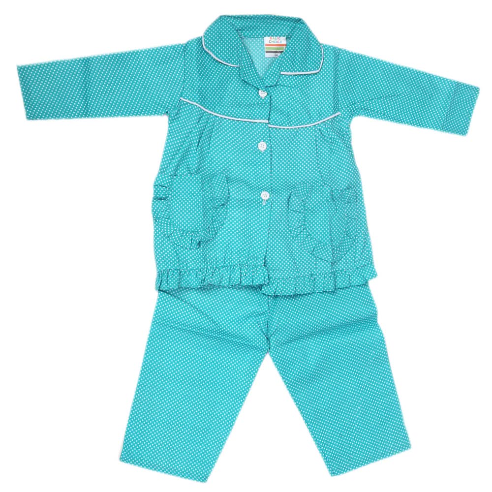 Girls Full Sleeves Night Suit - Sea Green, Kids, Girls Sets And Suits, Chase Value, Chase Value