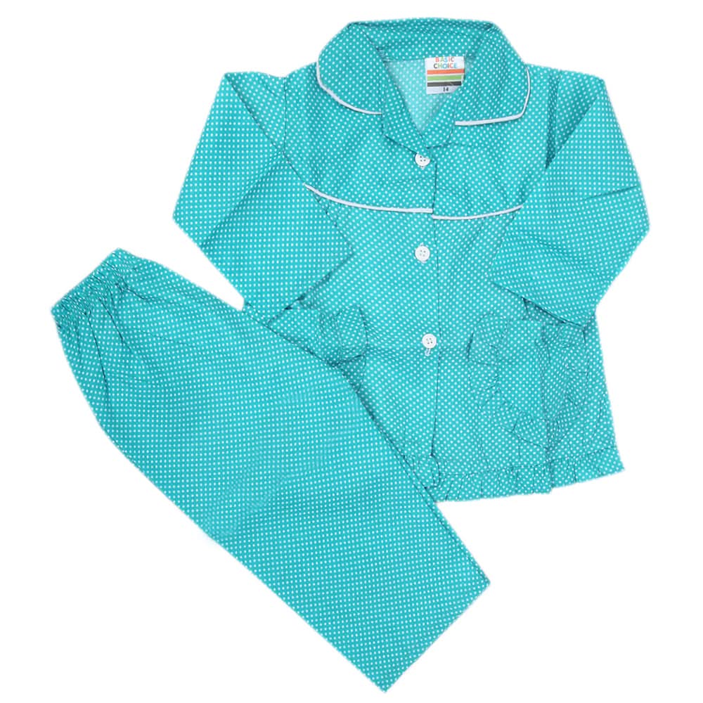 Girls Full Sleeves Night Suit - Sea Green, Kids, Girls Sets And Suits, Chase Value, Chase Value
