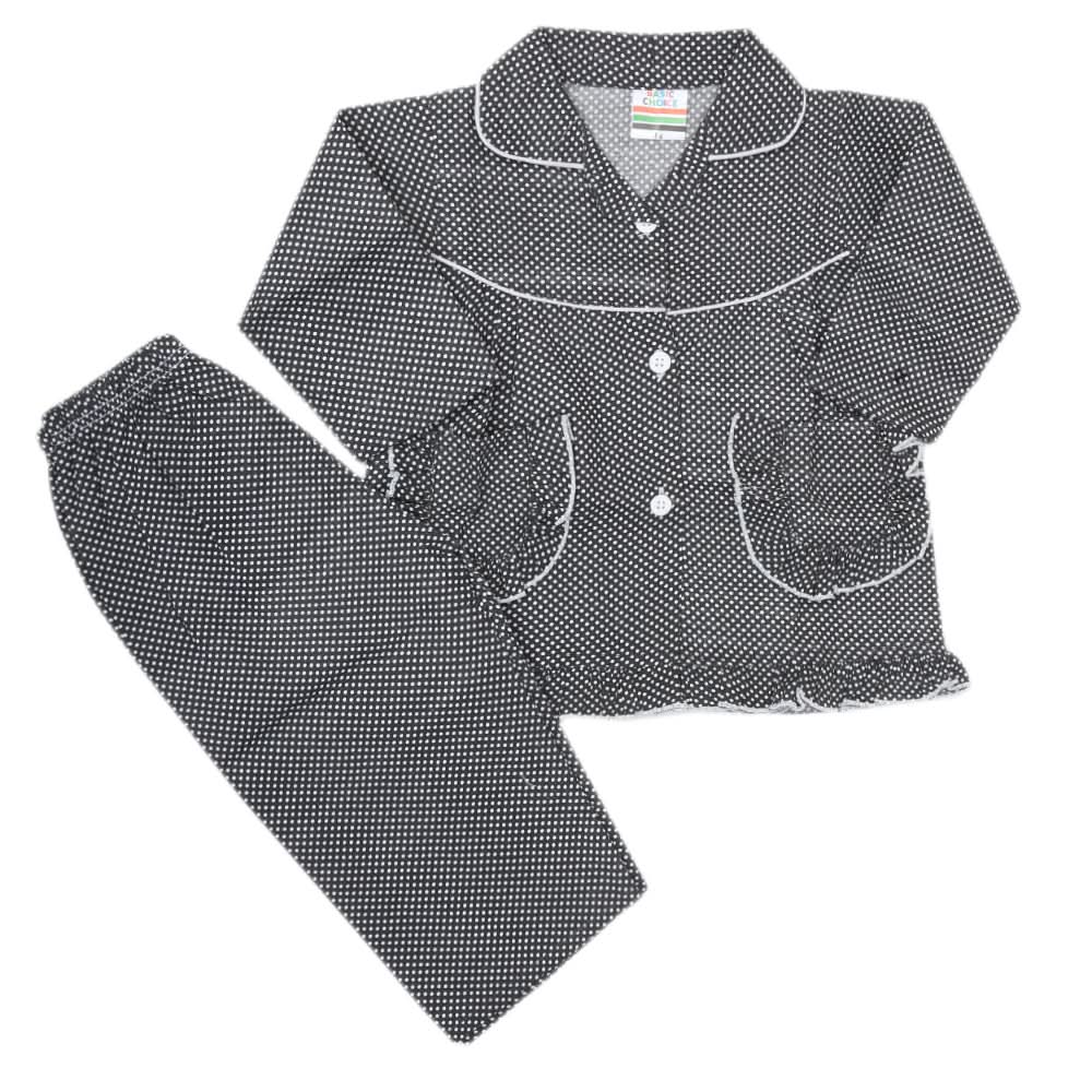 Girls Full Sleeves Night Suit - Black, Kids, Girls Sets And Suits, Chase Value, Chase Value
