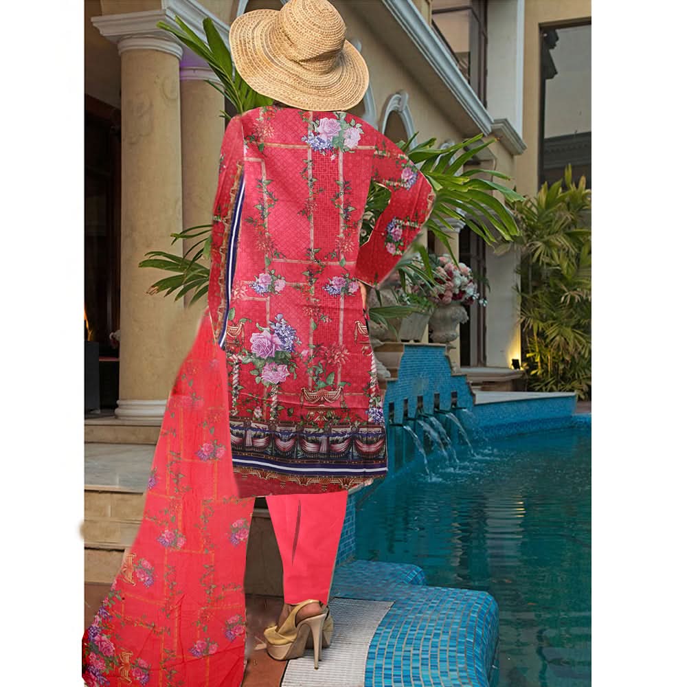 Khadde Printed Lawn 3 Piece Un-Stitched Suit - 08, Women, 3Pcs Shalwar Suit, United Textiles, Chase Value