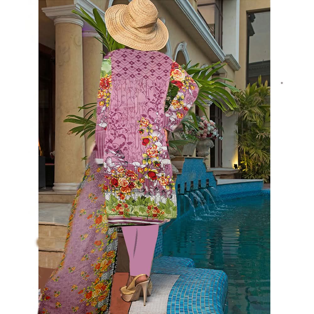 Khadde Printed Lawn 3 Piece Un-Stitched Suit - 10, Women, 3Pcs Shalwar Suit, United Textiles, Chase Value
