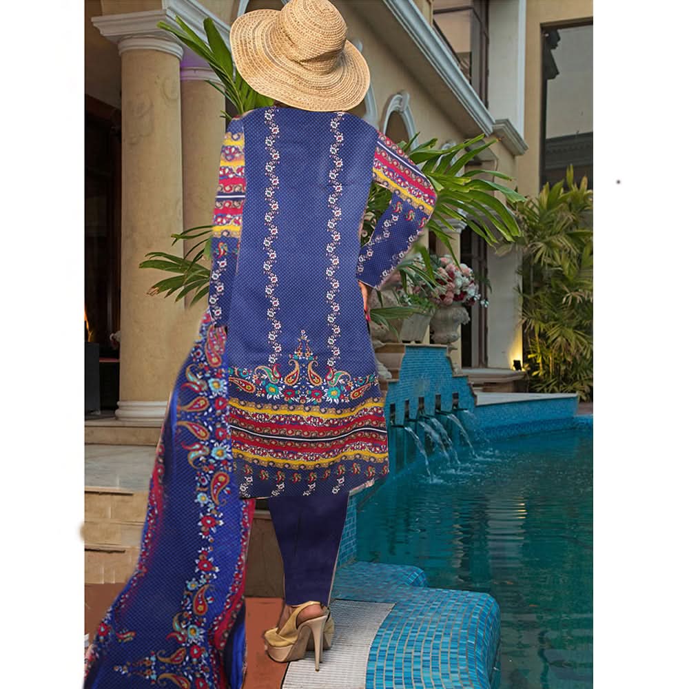 Khadde Printed Lawn 3 Piece Un-Stitched Suit - 12, Women, 3Pcs Shalwar Suit, United Textiles, Chase Value