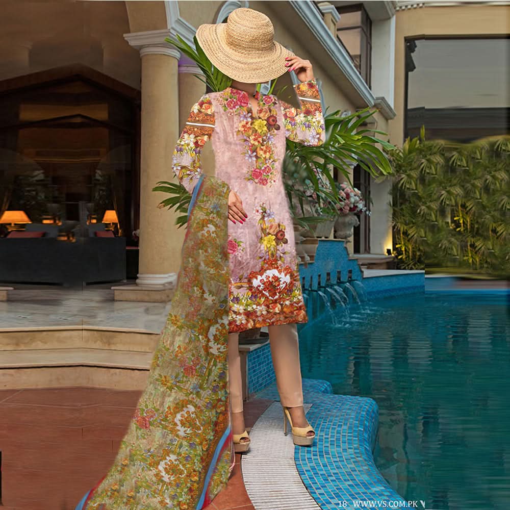 Khadde Printed Lawn 3 Piece Un-Stitched Suit - 13, Women, 3Pcs Shalwar Suit, United Textiles, Chase Value