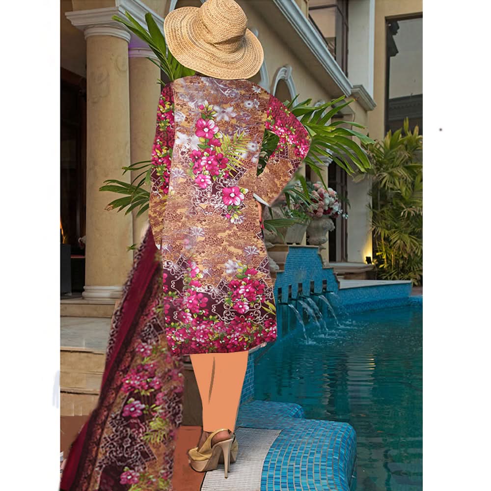 Khadde Printed Lawn 3 Piece Un-Stitched Suit - 02, Women, 3Pcs Shalwar Suit, United Textiles, Chase Value