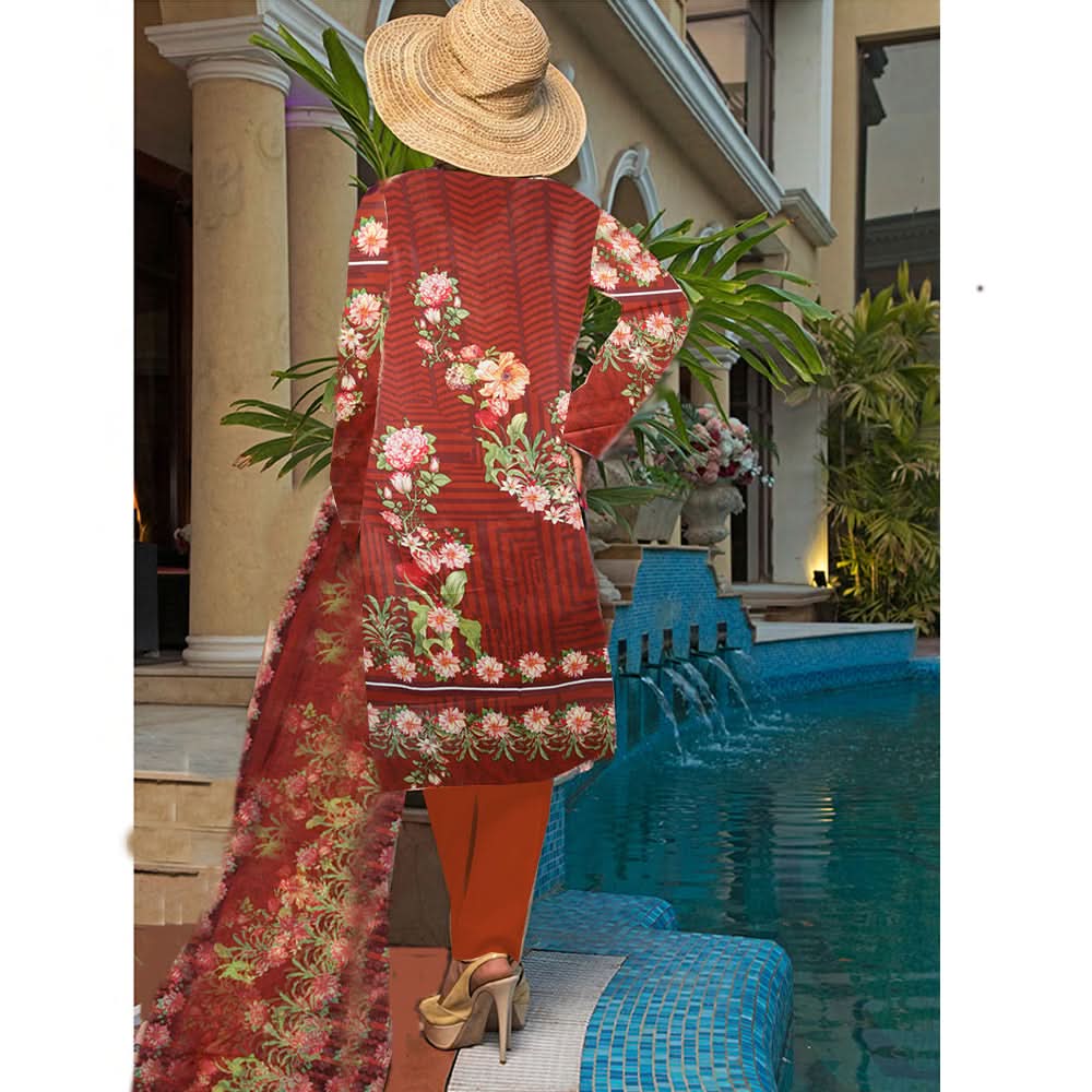 Khadde Printed Lawn 3 Piece Un-Stitched Suit - 16, Women, 3Pcs Shalwar Suit, United Textiles, Chase Value