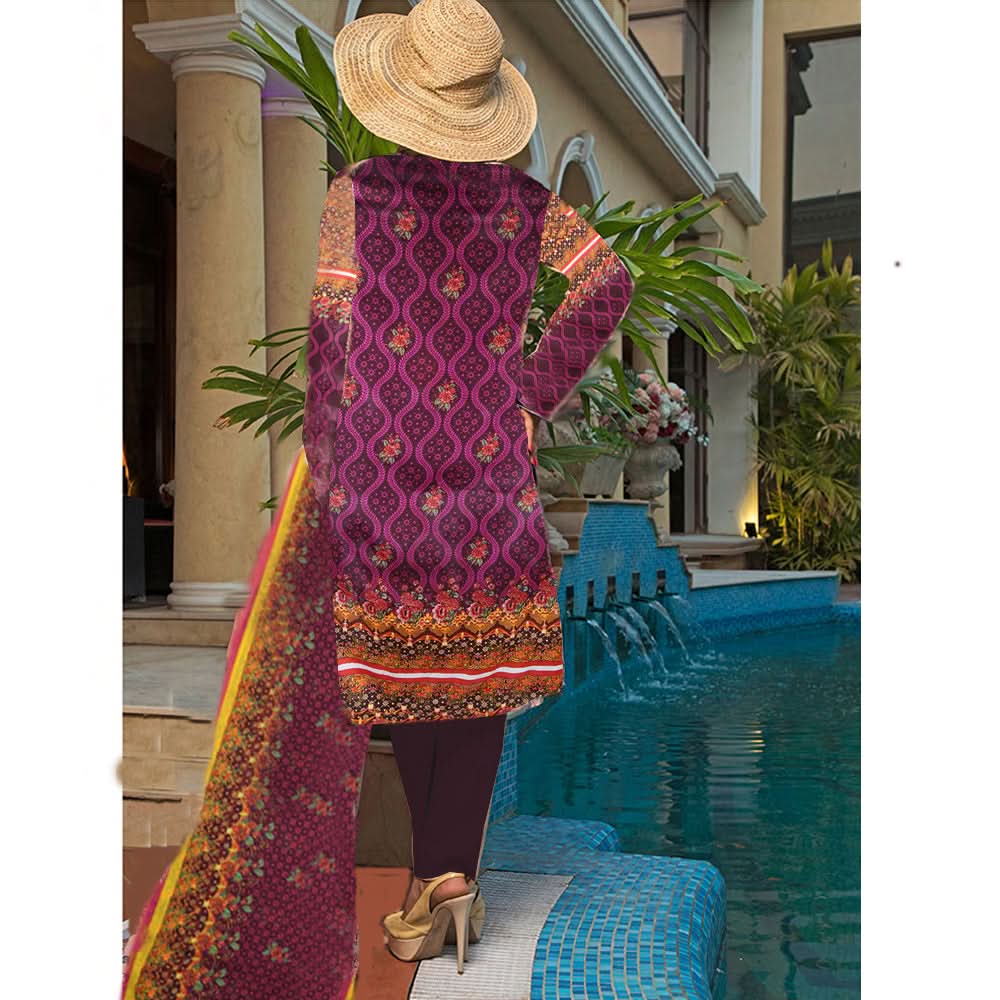 Khadde Printed Lawn 3 Piece Un-Stitched Suit - 18, Women, 3Pcs Shalwar Suit, United Textiles, Chase Value