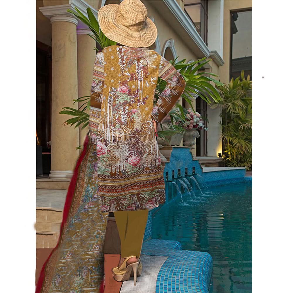 Khadde Printed Lawn 3 Piece Un-Stitched Suit - 19, Women, 3Pcs Shalwar Suit, United Textiles, Chase Value