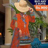 Khadde Printed Lawn 3 Piece Un-Stitched Suit - 20, Women, 3Pcs Shalwar Suit, United Textiles, Chase Value