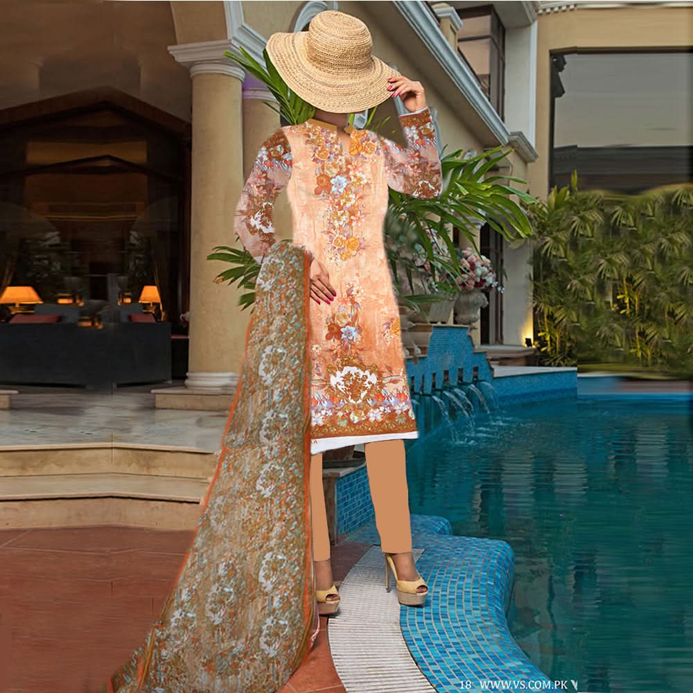 Khadde Printed Lawn 3 Piece Un-Stitched Suit - 03, Women, 3Pcs Shalwar Suit, United Textiles, Chase Value