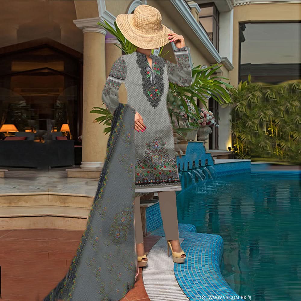 Khadde Printed Lawn 3 Piece Un-Stitched Suit - 21, Women, 3Pcs Shalwar Suit, United Textiles, Chase Value