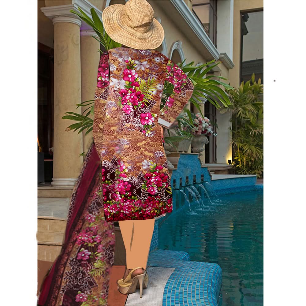 Khadde Printed Lawn 3 Piece Un-Stitched Suit - 24, Women, 3Pcs Shalwar Suit, United Textiles, Chase Value