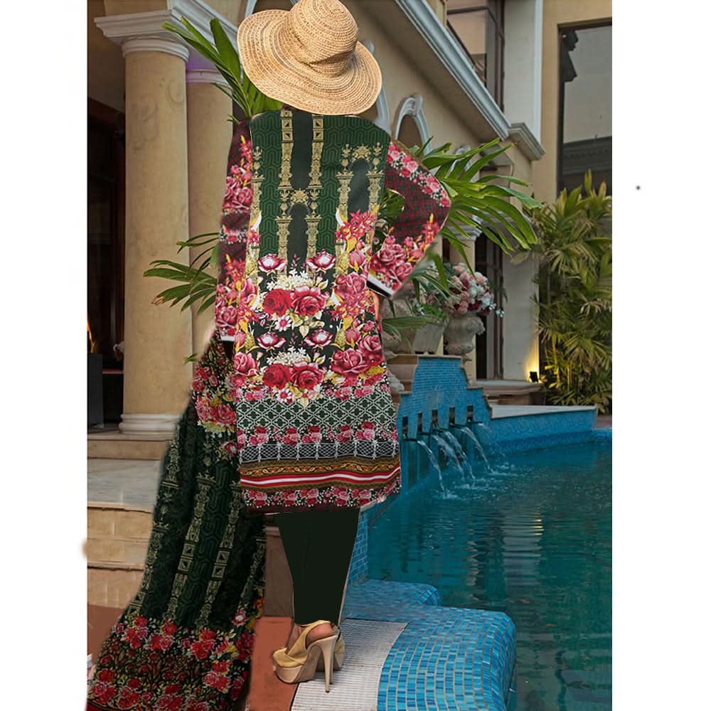 Khadde Printed Lawn 3 Piece Un-Stitched Suit - 04, Women, 3Pcs Shalwar Suit, United Textiles, Chase Value