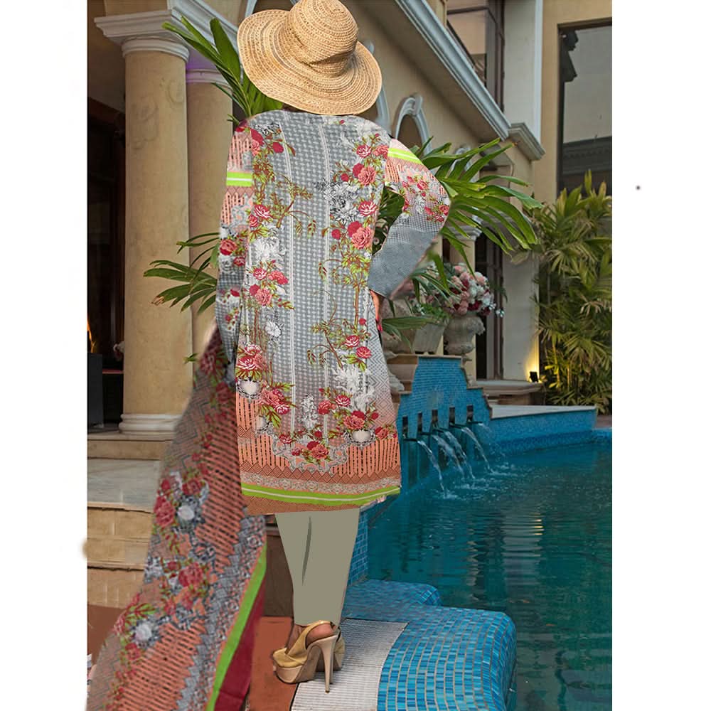 Khadde Printed Lawn 3 Piece Un-Stitched Suit - 05, Women, 3Pcs Shalwar Suit, United Textiles, Chase Value