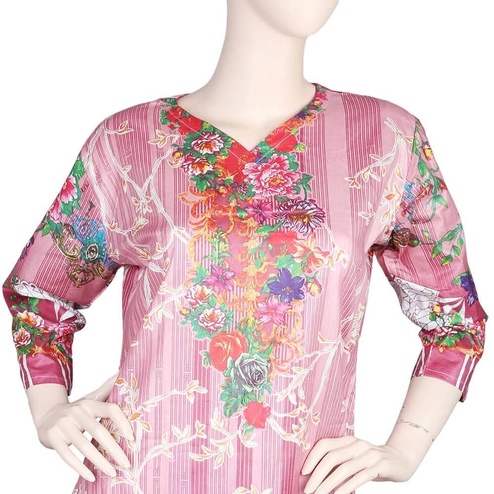 Women's Printed 2 Pcs Stitched Suit - Pink, Women, Shalwar Suits, Chase Value, Chase Value