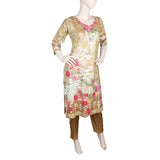 Women's Printed 2 Pcs Stitched Suit - Brown, Women, Shalwar Suits, Chase Value, Chase Value