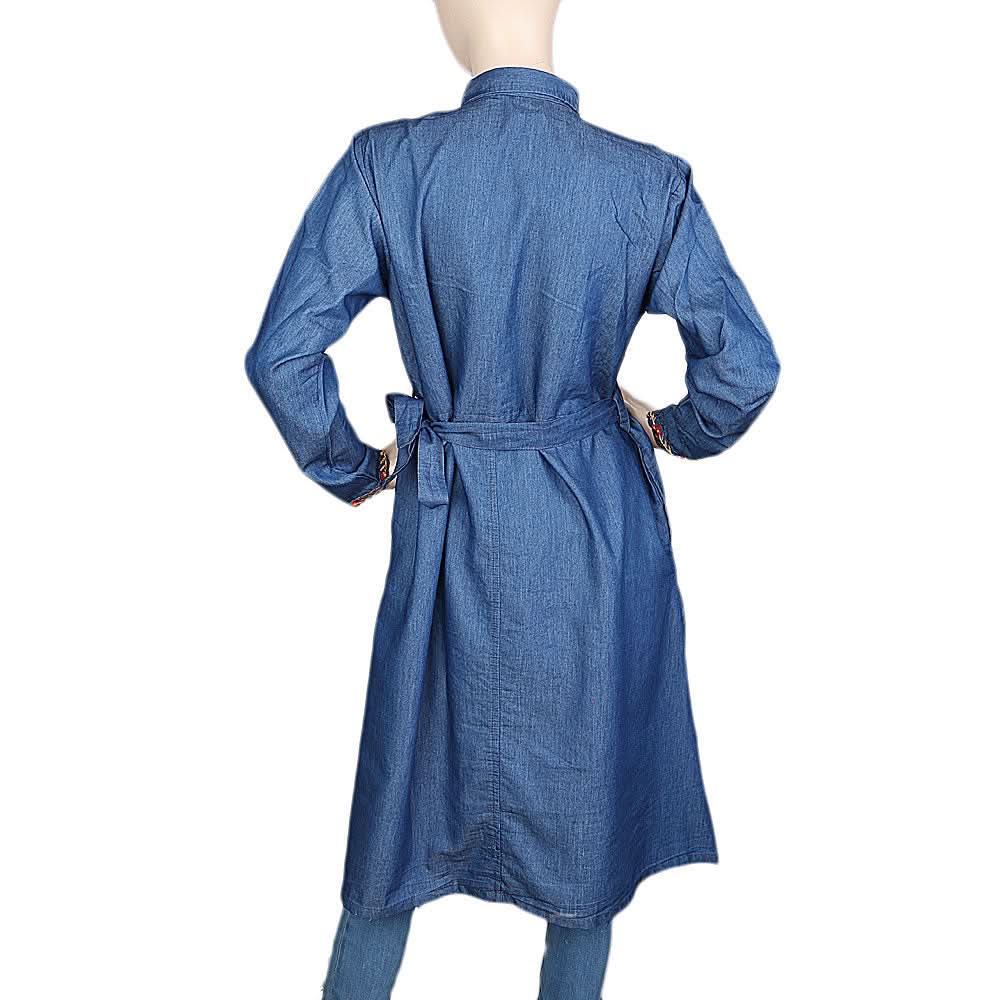 Women's Western Denim Top (Abaya) - Blue, Women, Abayas, Chase Value, Chase Value