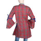 Women's Embroidered Check Kurti - Maroon, Women, Ready Kurtis, Chase Value, Chase Value