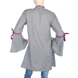 Women's Embroidered Check Kurti - Grey, Women, Ready Kurtis, Chase Value, Chase Value