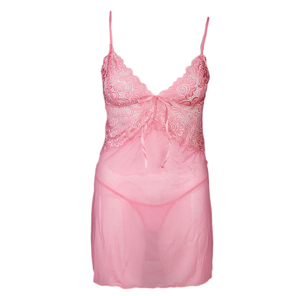 Women's Short Fancy Nighty - Pink, Women, Night Suit, Chase Value, Chase Value