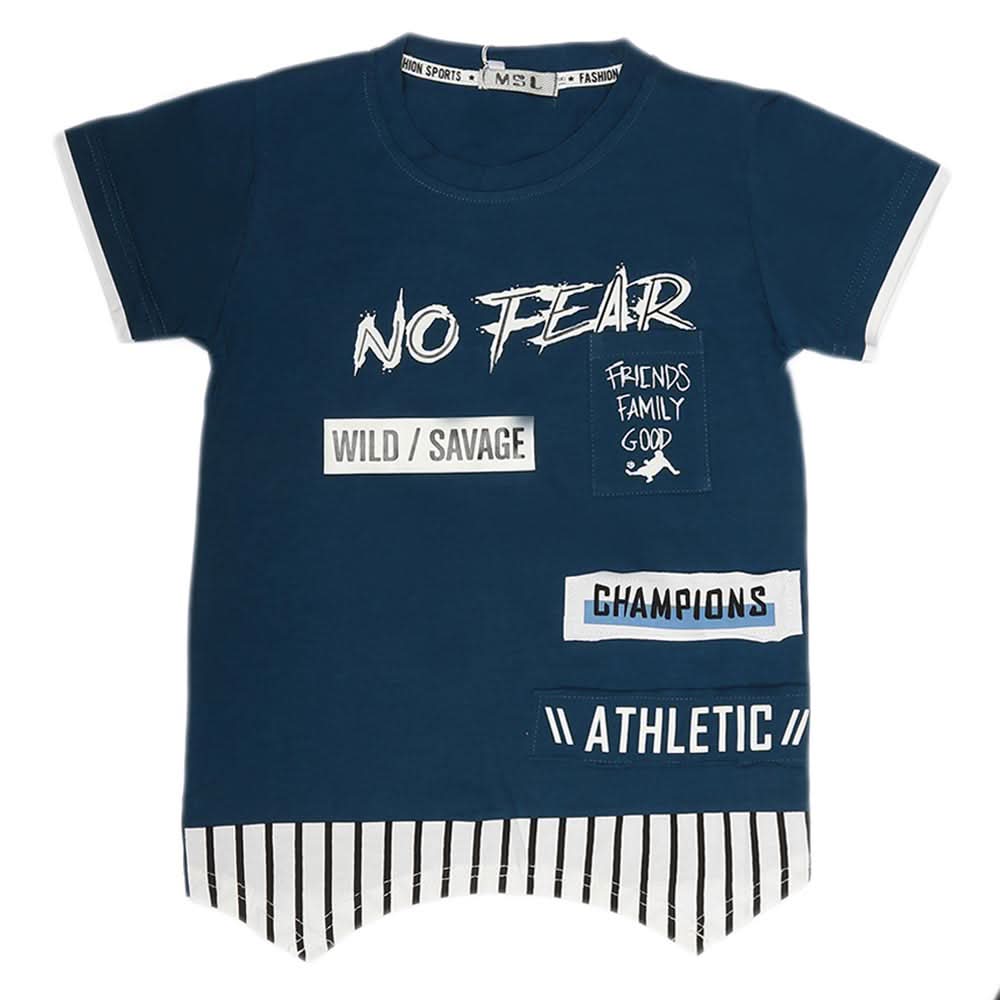 Boys Half Sleeves T-Shirt - Steel Blue, Kids, Boys T-Shirts, Chase Value, Chase Value