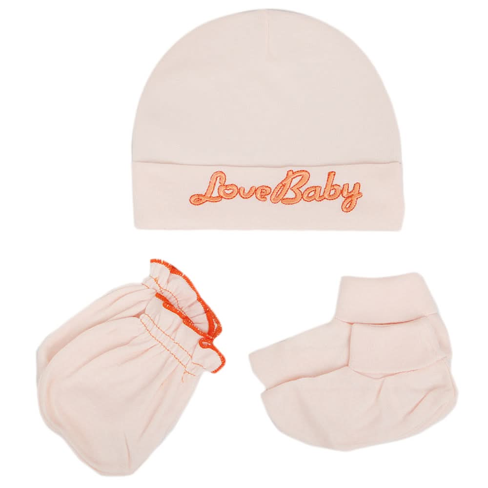 Infants Cap Set 6125  (766)-Peach, Kids, Caps And Sets, Chase Value, Chase Value