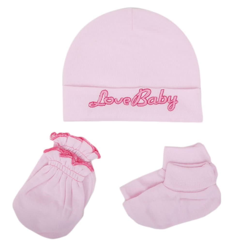 Infants Cap Set 6125  (766)-Pink-A, Kids, Caps And Sets, Chase Value, Chase Value