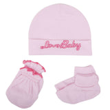 Infants Cap Set 6125  (766)-Pink-A, Kids, Caps And Sets, Chase Value, Chase Value