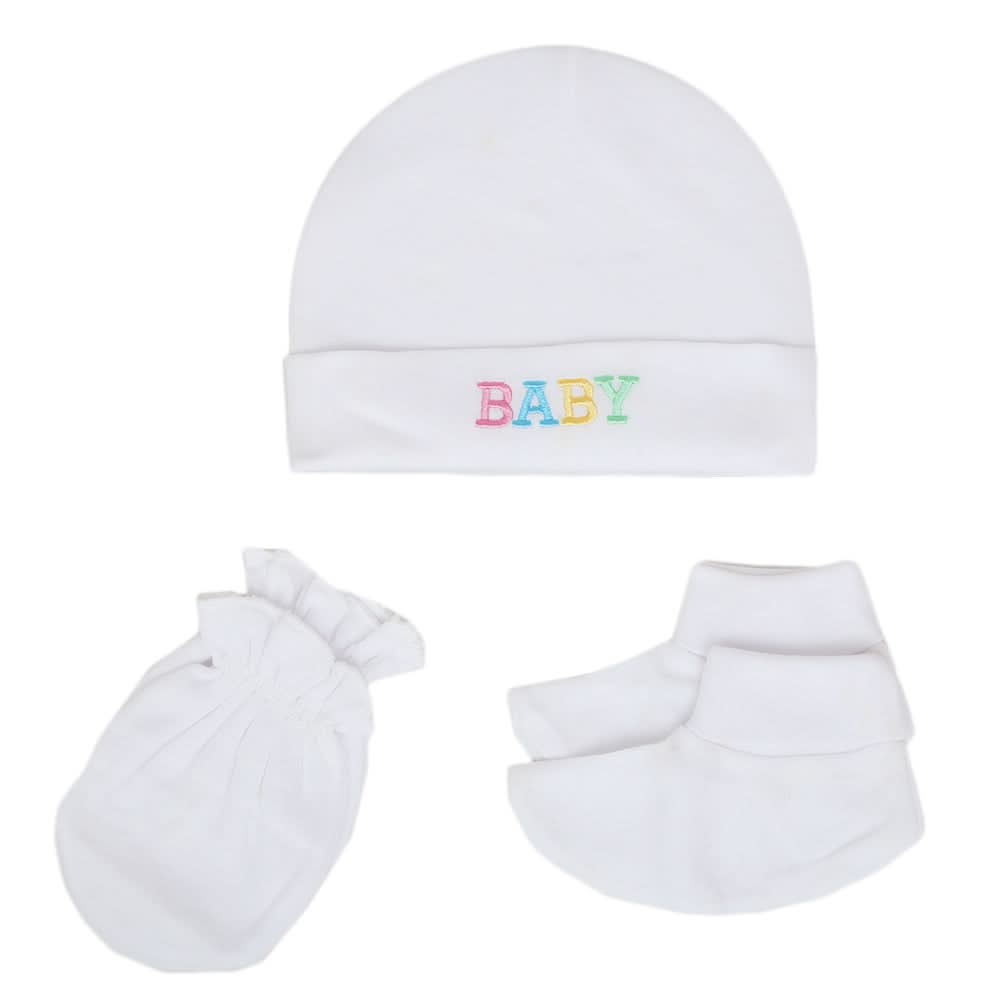 Infants Cap Set 6125  (766)-White, Kids, Caps And Sets, Chase Value, Chase Value