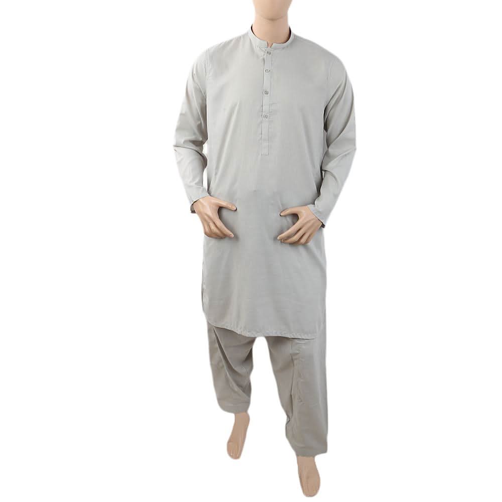 Men's Mashriq Regular Slim Shalwar Suit - Ash Grey, Men, Shalwar Kameez, Chase Value, Chase Value