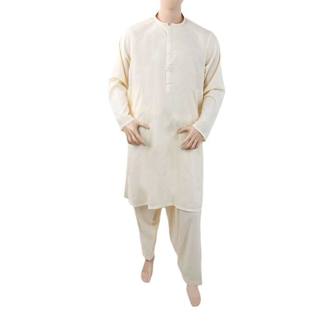 Men's Mashriq Regular Slim Shalwar Suit - Cream, Men, Shalwar Kameez, Chase Value, Chase Value