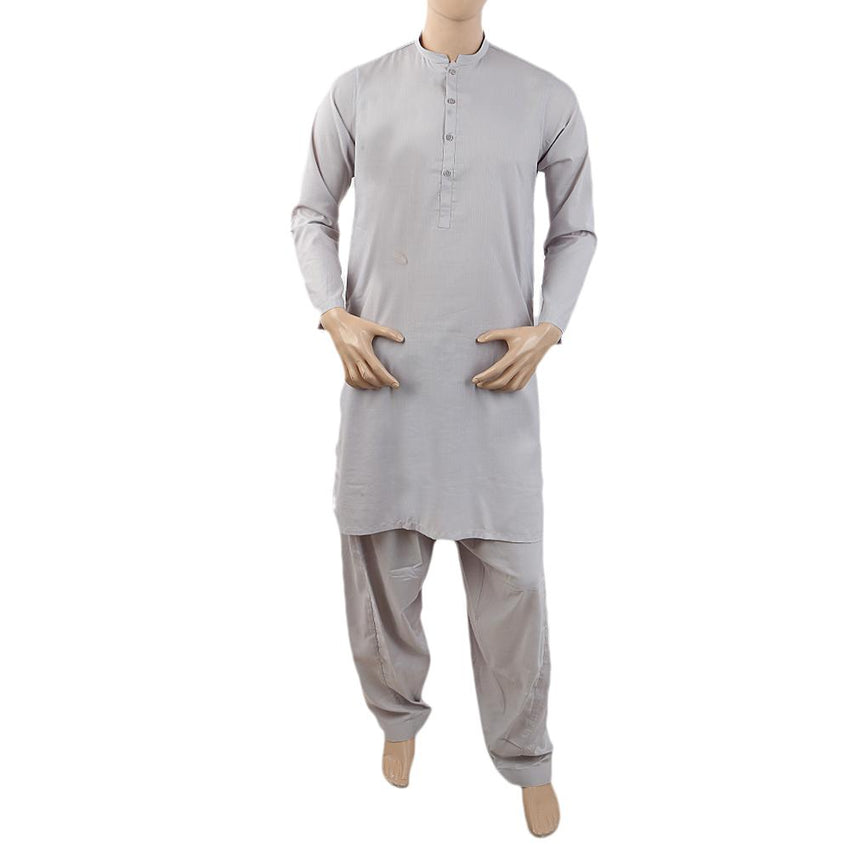 Men's Mashriq Regular Slim Shalwar Suit - Light Grey, Men, Shalwar Kameez, Chase Value, Chase Value